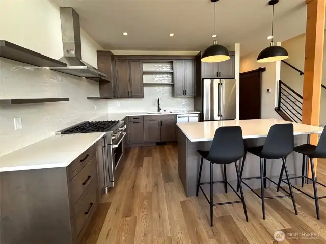 The kitchen in the model home.