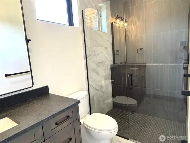 Primary bath in model home.