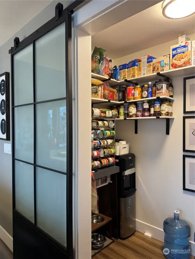 great pantry with countertops on both sides