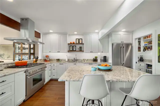 Custom cabinets and beautiful granite countertops.