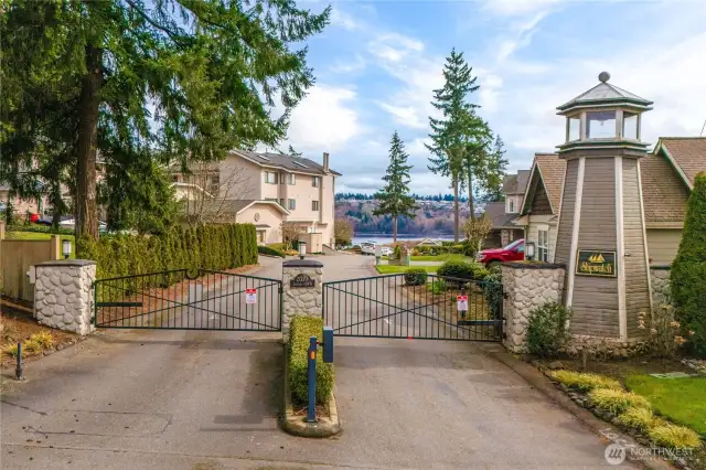 Gated entrance to private community.
