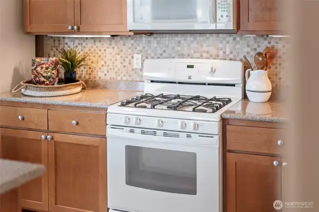 Gas stove range.