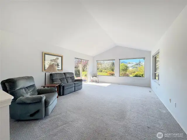 Living room with large oversized windows