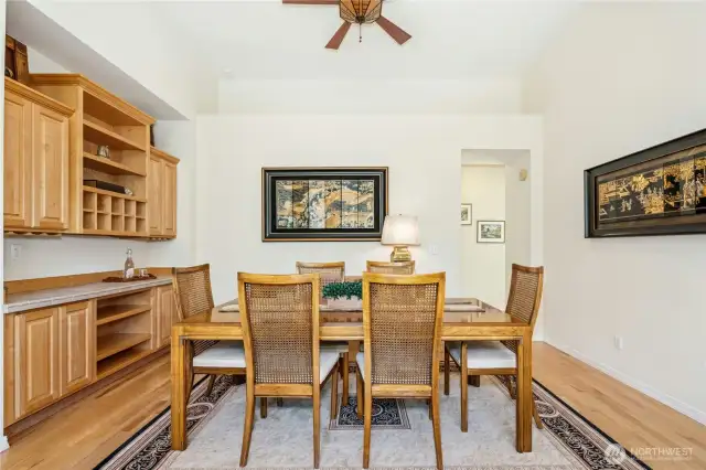 The dining area is big and you'll love the built-in buffet.
