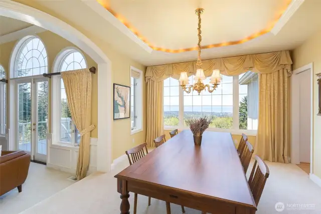 The dining area also has amazing views of the water