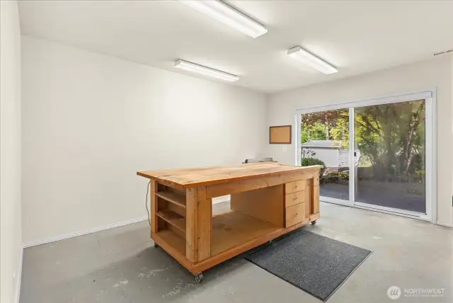Workshop off of basement rec room