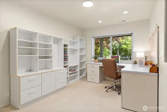 Crafting area/office nook off of basement rec room