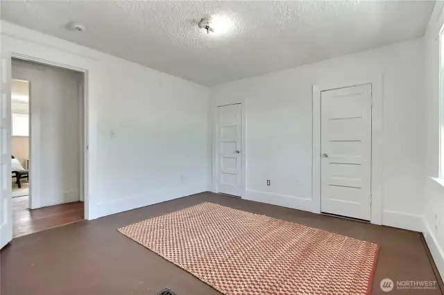 Bedroom number 2 on the upper floor with 2 good size closets.