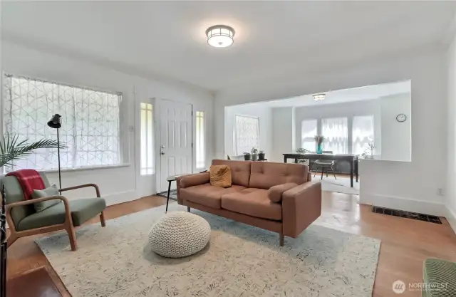 Living room is open to dining room and makes this space nice and airy.