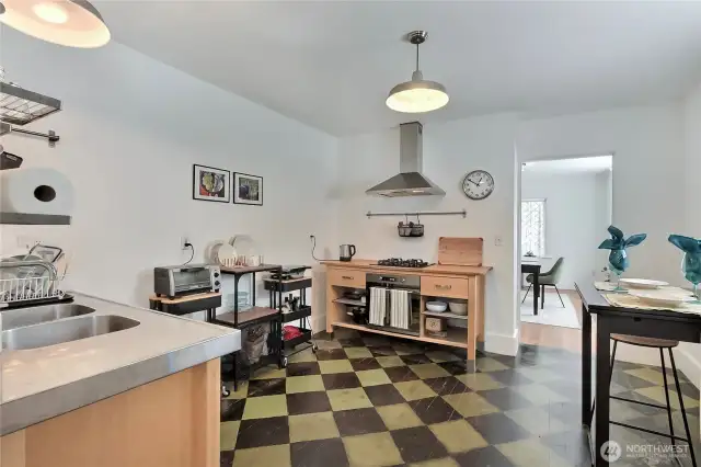 The Kitchen is simple but functional.