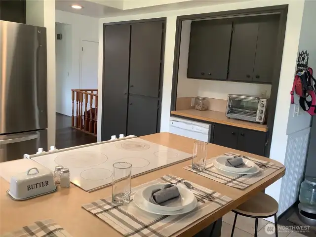 Open to the kitchen