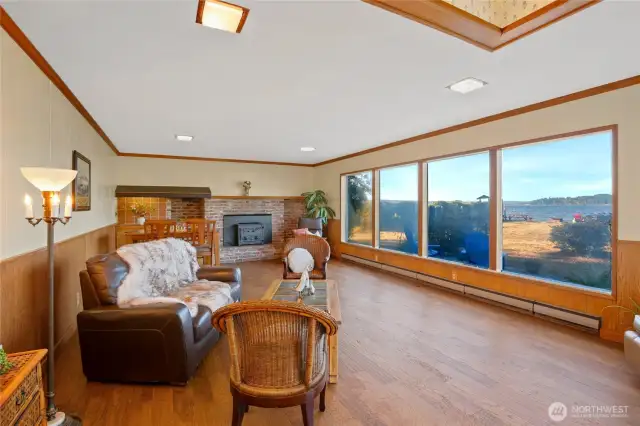 A second fireplace/wood stove keeps you cozy in the family room while enjoying your views on chilly winter days.