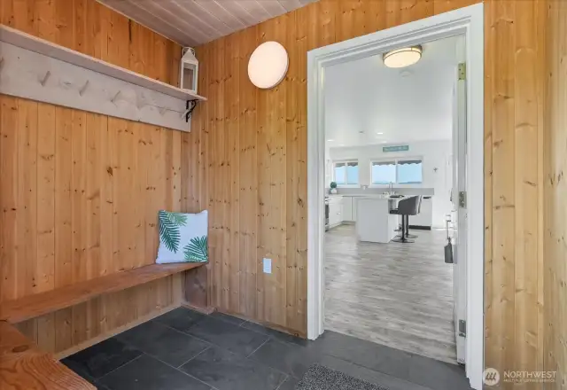 Cedar entry way welcomes you home.