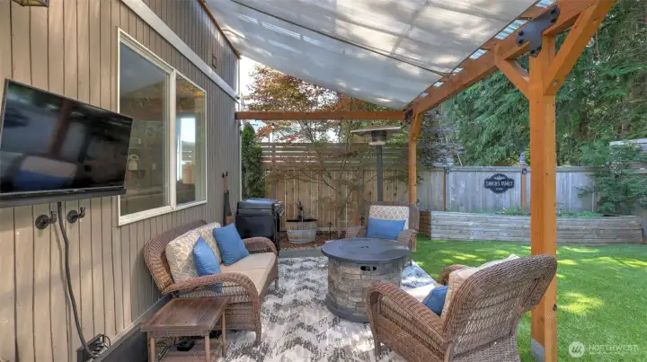Retreat to your own backyard oasis, ideal for both entertaining and quiet mornings.