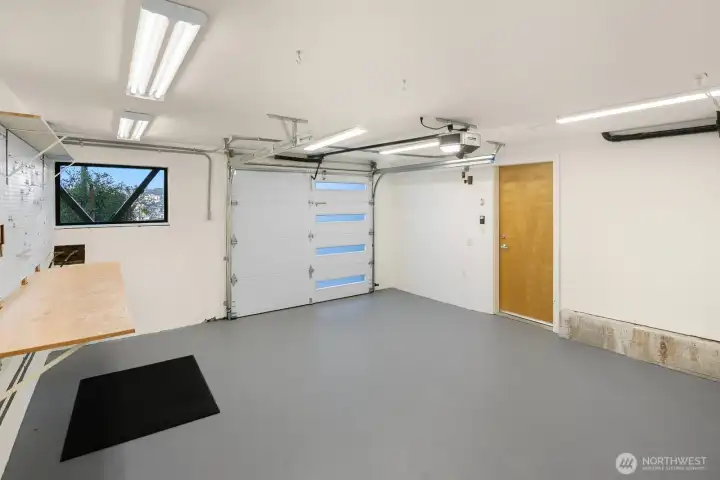 Garage with workshop space