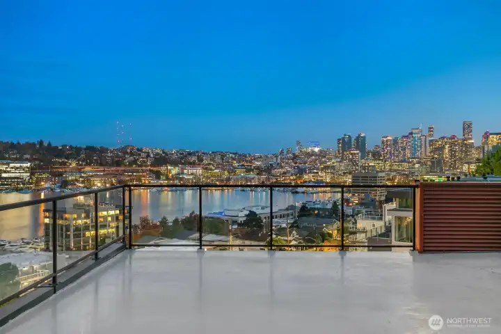 Stunning views of Downtown Seattle at night. Firework displays on New Years Eve and 4th of July are amazing!