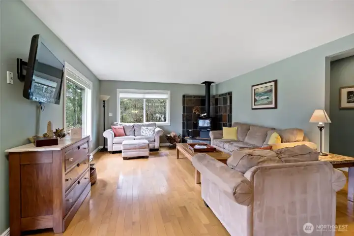 Living room upon Entry from your French front doors.
