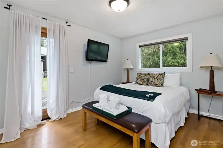 Bedroom with deck access.