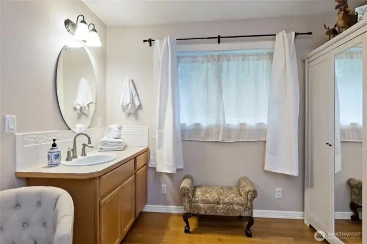 Private sink and vanity in additional bedroom/office.