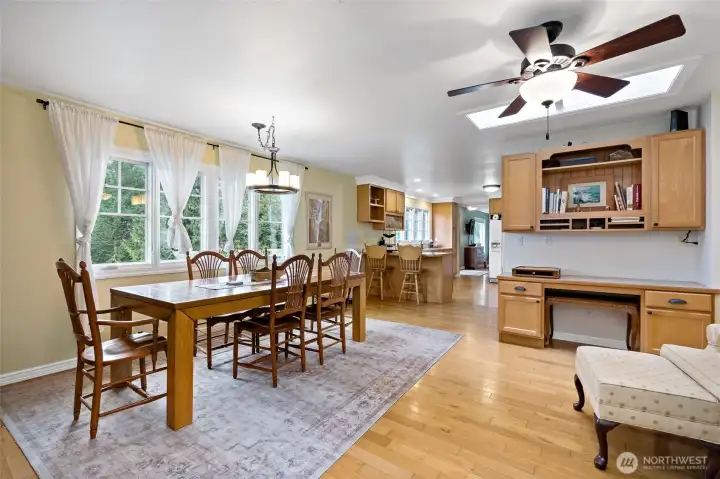 Office space off kitchen.