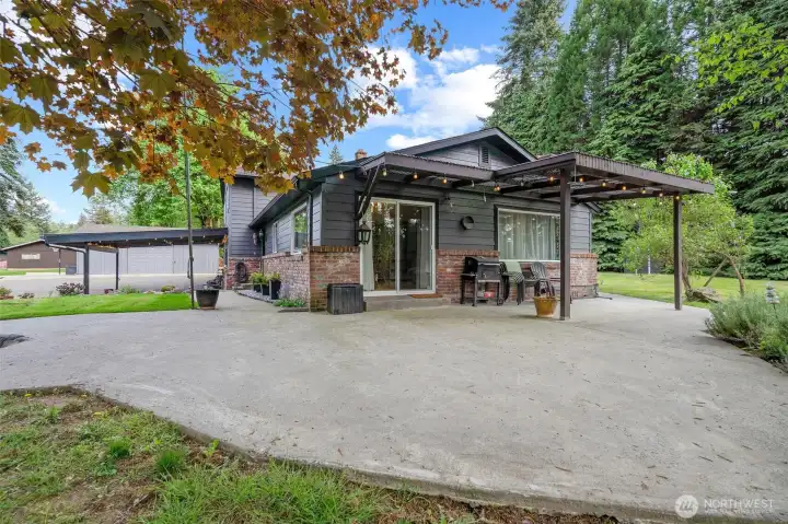 Front walk way and backyard patio