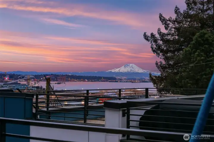 Stunning Mount Rainier Views from the roof deck.