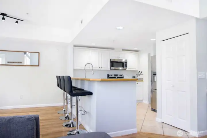 Kitchen with bar seating