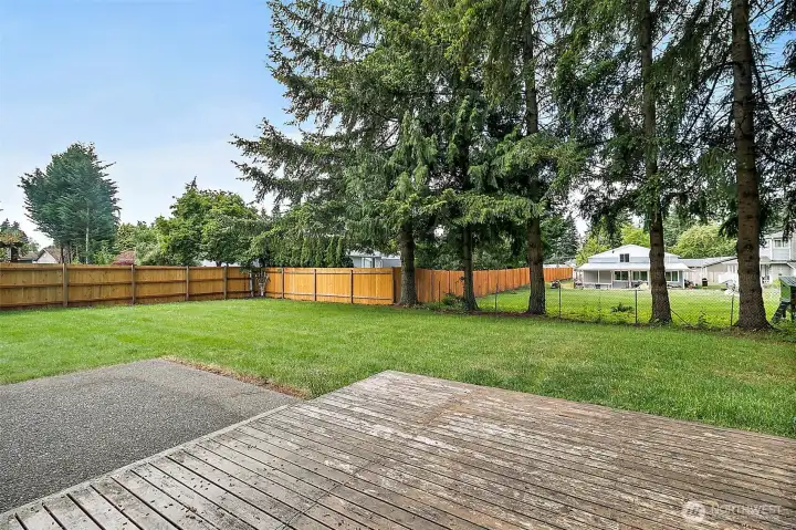 Deck and back yard Deck and back yard
