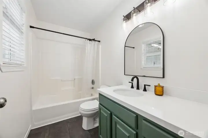 Primary bath with updated vanity, fixtures Primary bath with updated vanity, fixtures