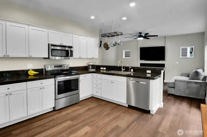 Kitchen View to Family Room