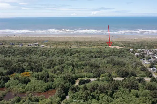 Approximate location of the 1/4 acre building site on the primary dune.