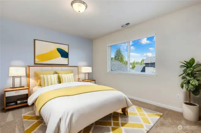 Virtually staged 2nd bedroom