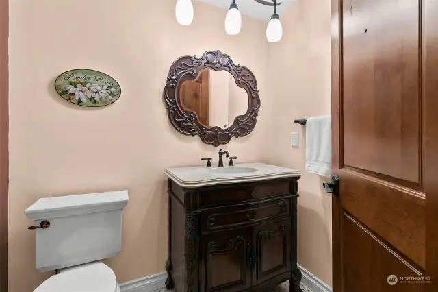 Powder room off of the main living area.