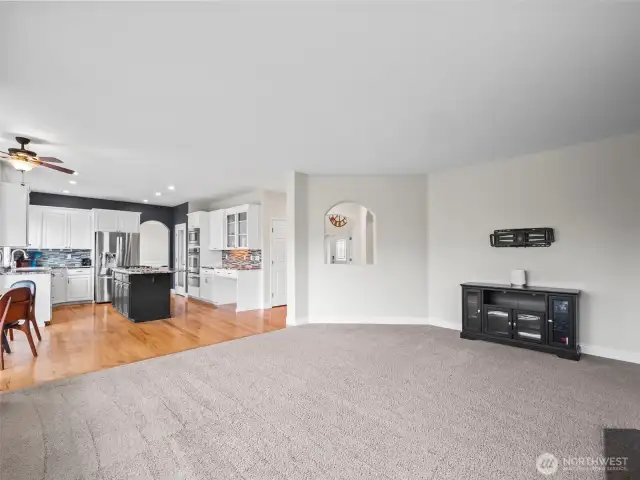 Living room off kitchen