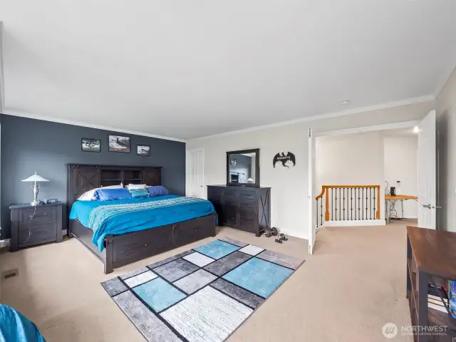 Primary bedroom w/ small walk-in closet