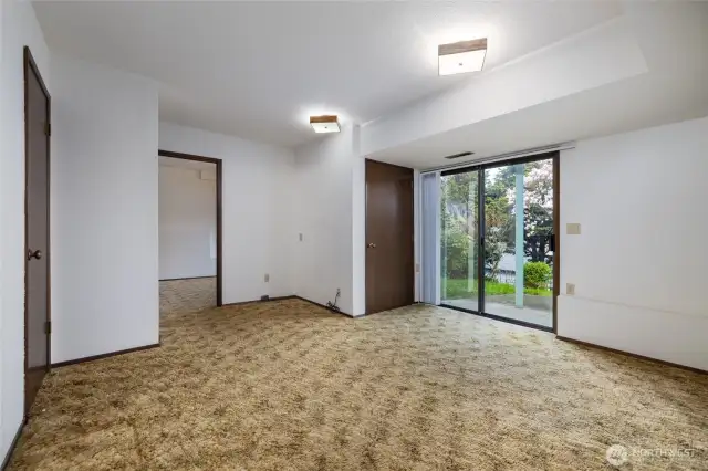 Family room with slider to backyard.