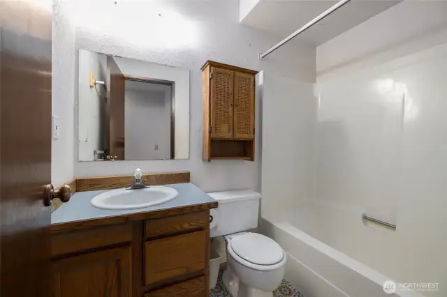 Full bathroom on lower level