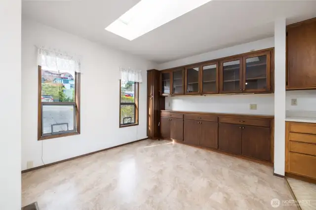 Dining room with built in storage