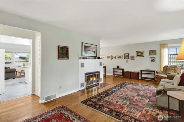 Cozy gas fireplace