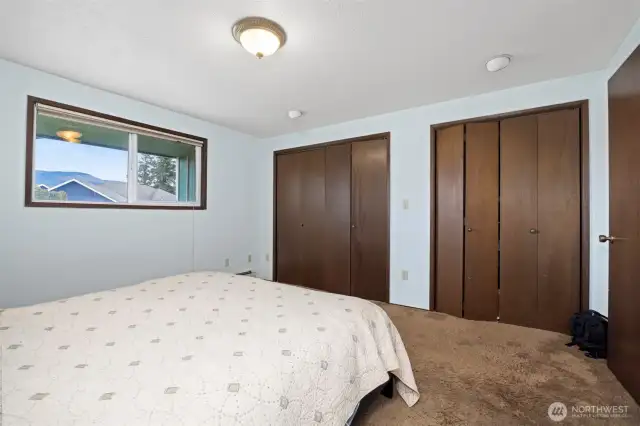 ADU offers a generous bedroom with big storage closets.