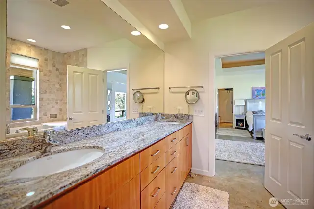 Bathroom adjacent to another bedroom