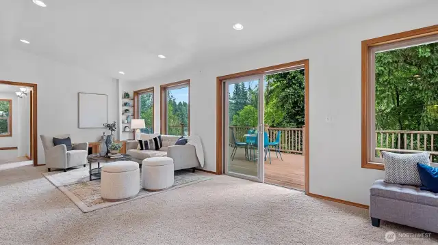 Main floor and sliding door to the deck