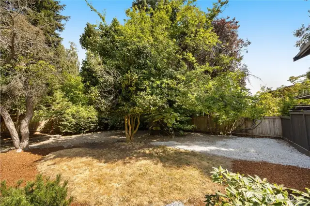 Enjoy the privacy of this tranquil backyard.