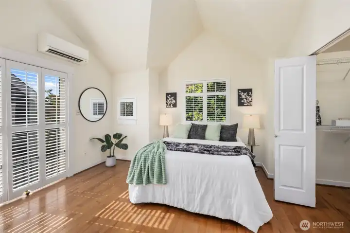 Enjoy waking up to beautiful natural light or shut your shutters to sleep in.