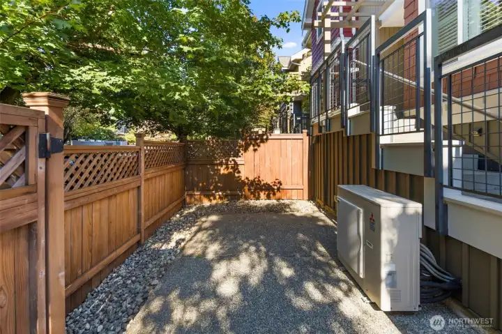 You have room for outdoor seating, gardening, and more.