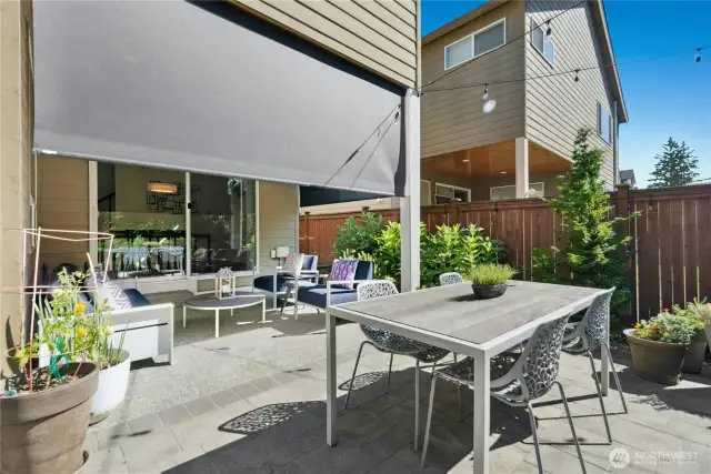 Patio with privacy shades