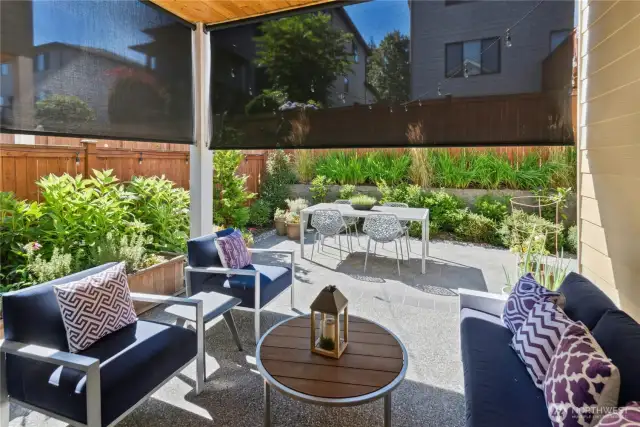 Patio with privacy shades