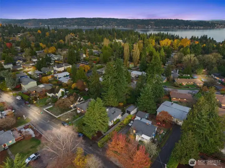 Twilight aerial shot