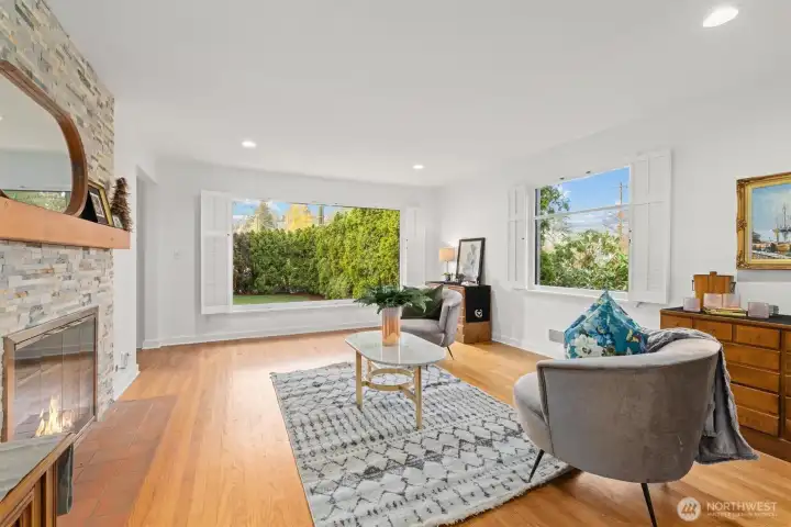 Interior freshly painted white with shaker molding