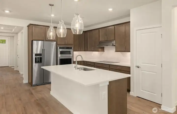 Photos of same design, but finishes and home views vary.